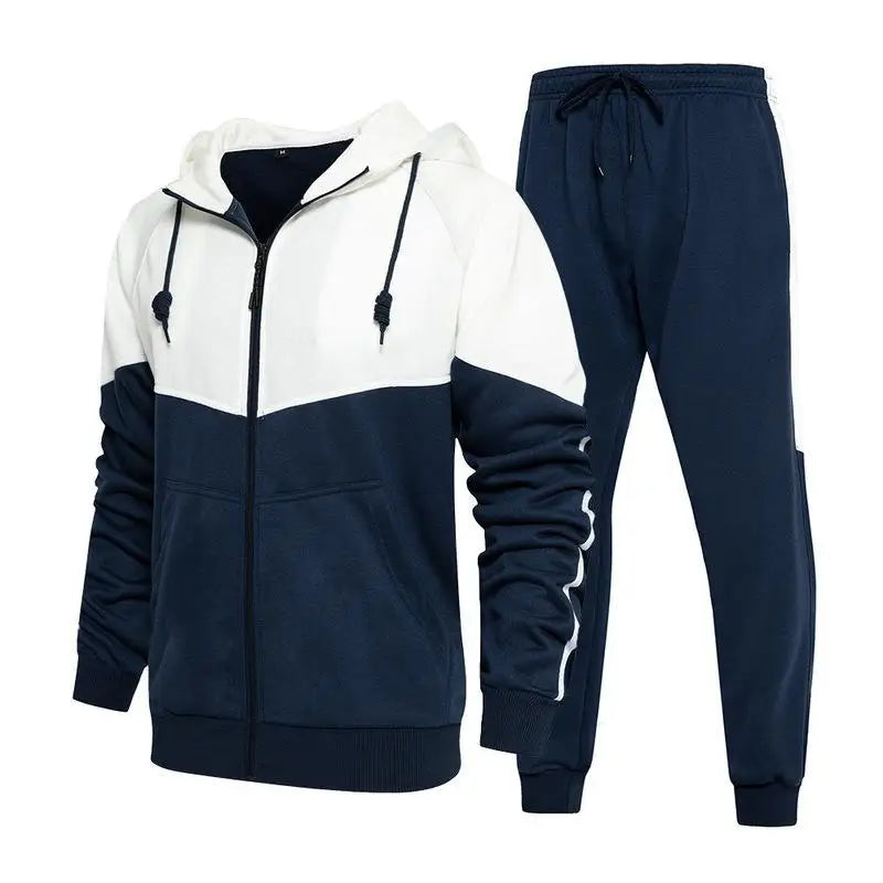 Men Sport Jogging Two Piece Sweatsuit