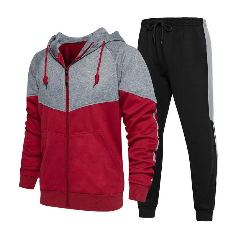 Men Sport Jogging Two Piece Sweatsuit