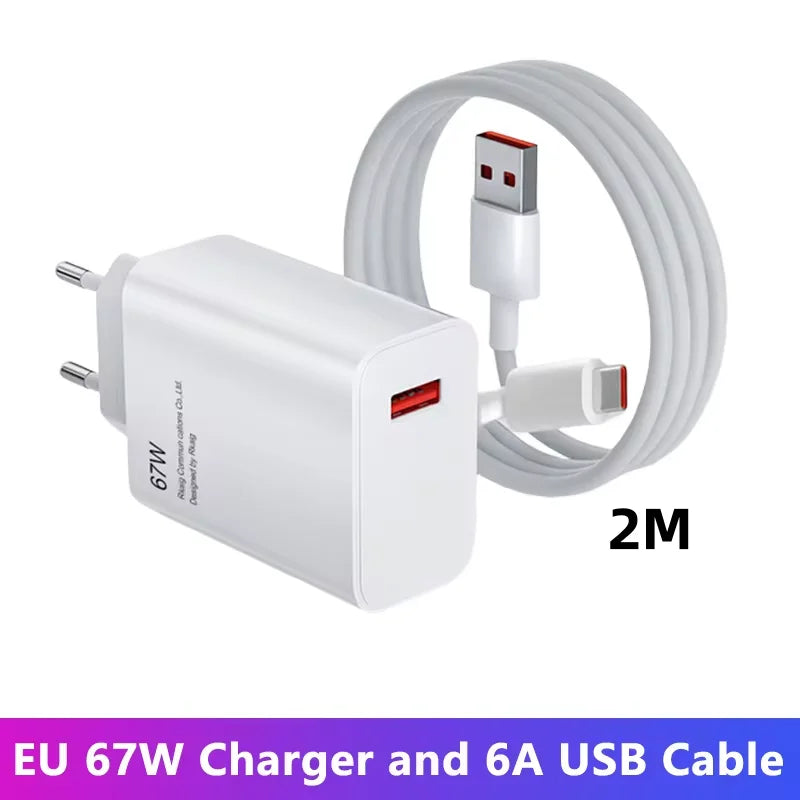 Total 67W USB GaN Charger Fast Charging Wall Phone Adapter 6A USB to TypeC