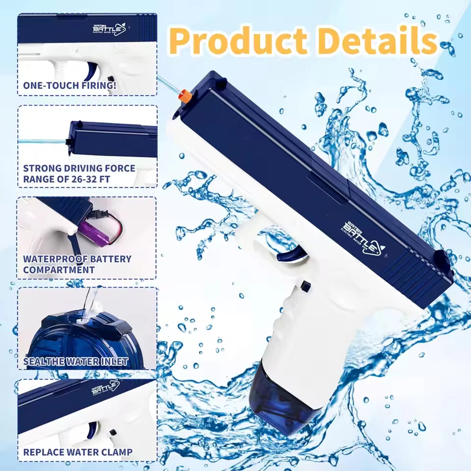 Electric Water Gun Rechargeable Automatic for Adults & Kids