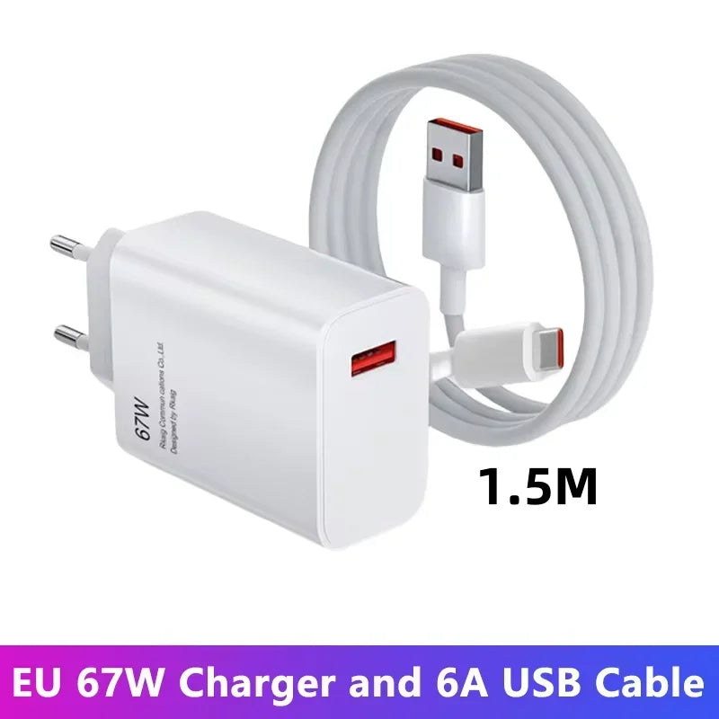 Total 67W USB GaN Charger Fast Charging Wall Phone Adapter 6A USB to TypeC