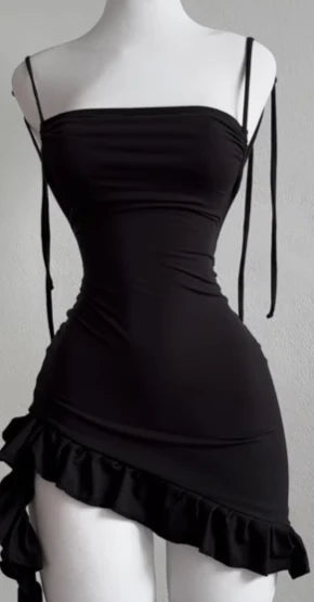 Y2K sexy backless lace up spicy girl's hip hugging skirt