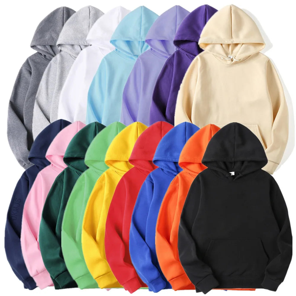 Unisex Solid Color Hoodie Sweatshirt