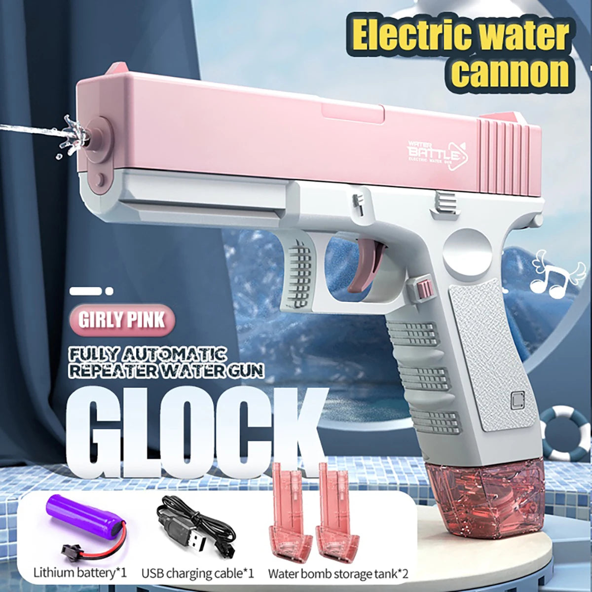 Electric Water Gun Rechargeable Automatic for Adults & Kids