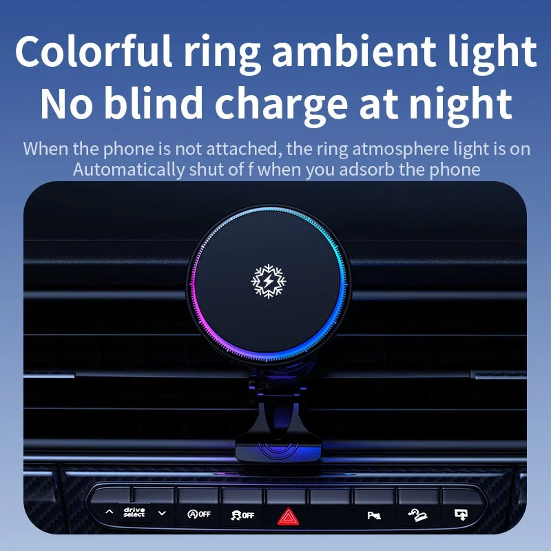 Magnetic Wireless Car Charger Station for iPhone15 14 13 12 Pro Max 15W Magnet