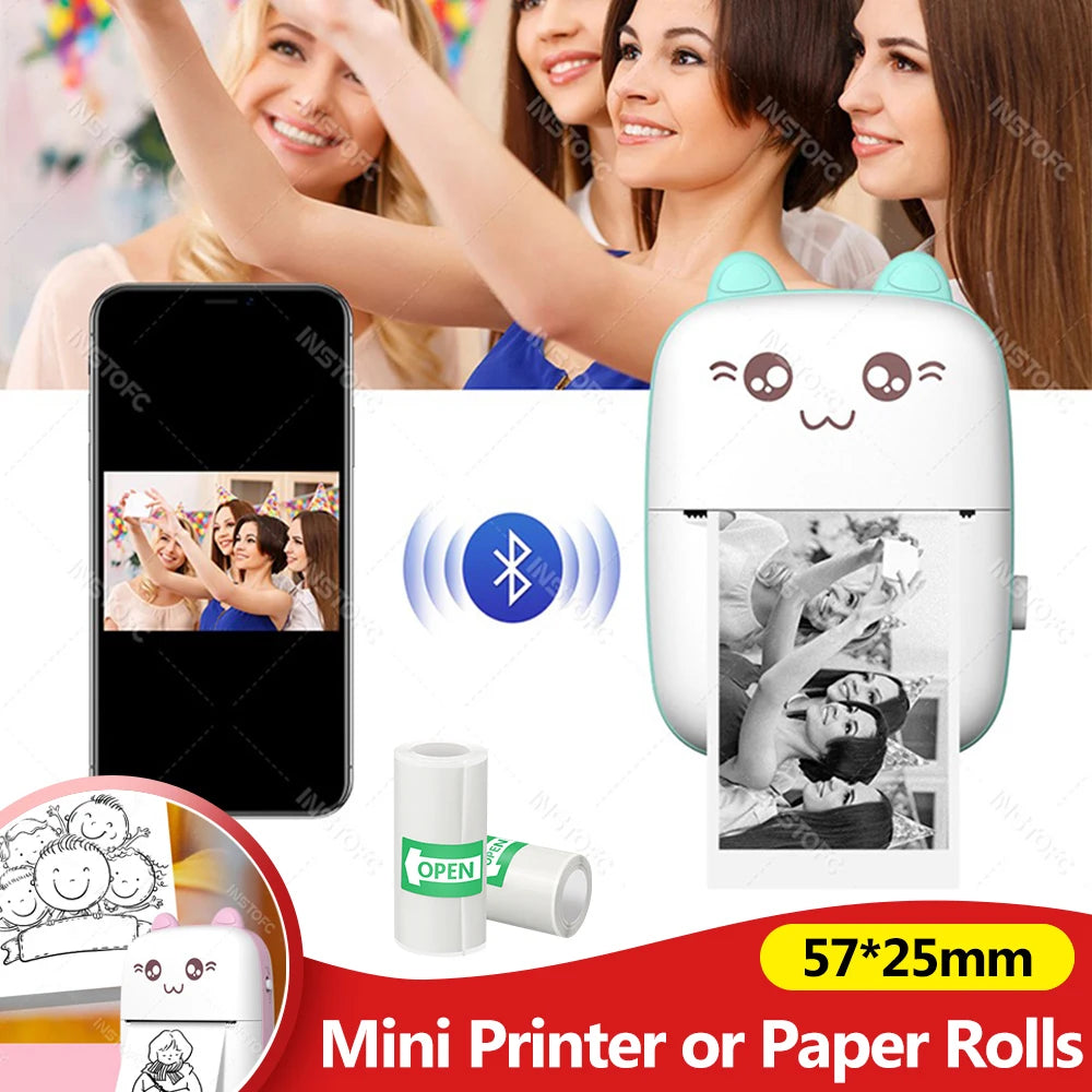 58mm Photo Label Portable Mini Thermal Sticker Printer