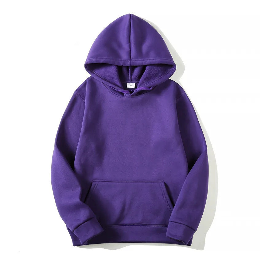 Unisex Solid Color Hoodie Sweatshirt