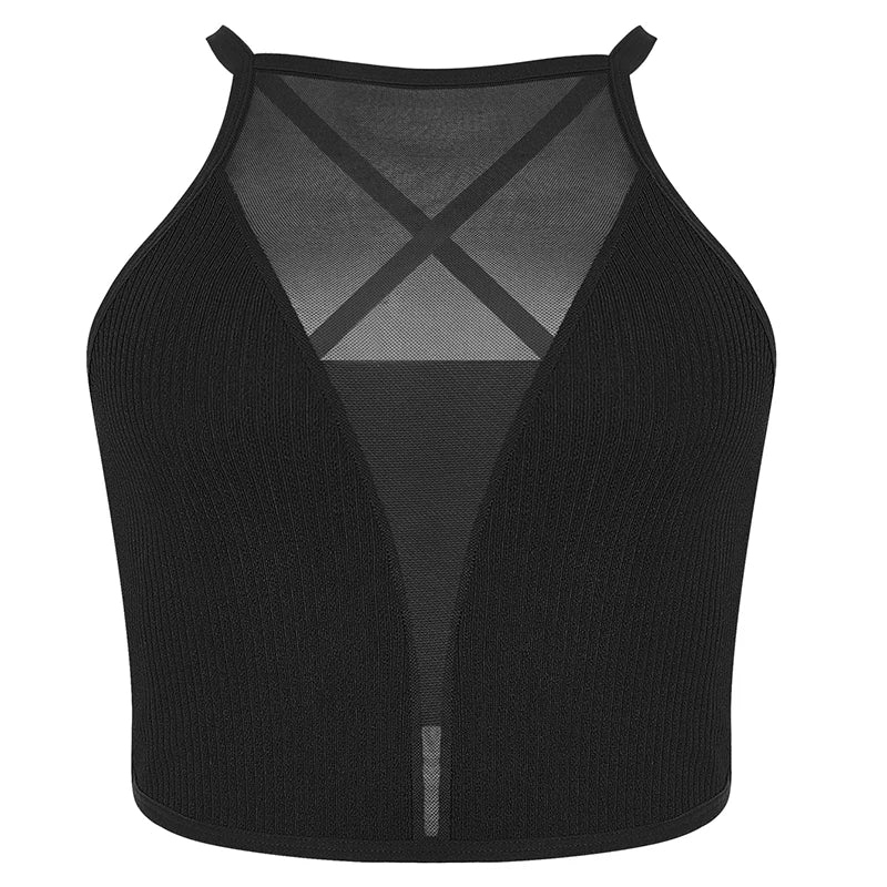1pcs Sexy Mesh Camisole Crop Top Corset