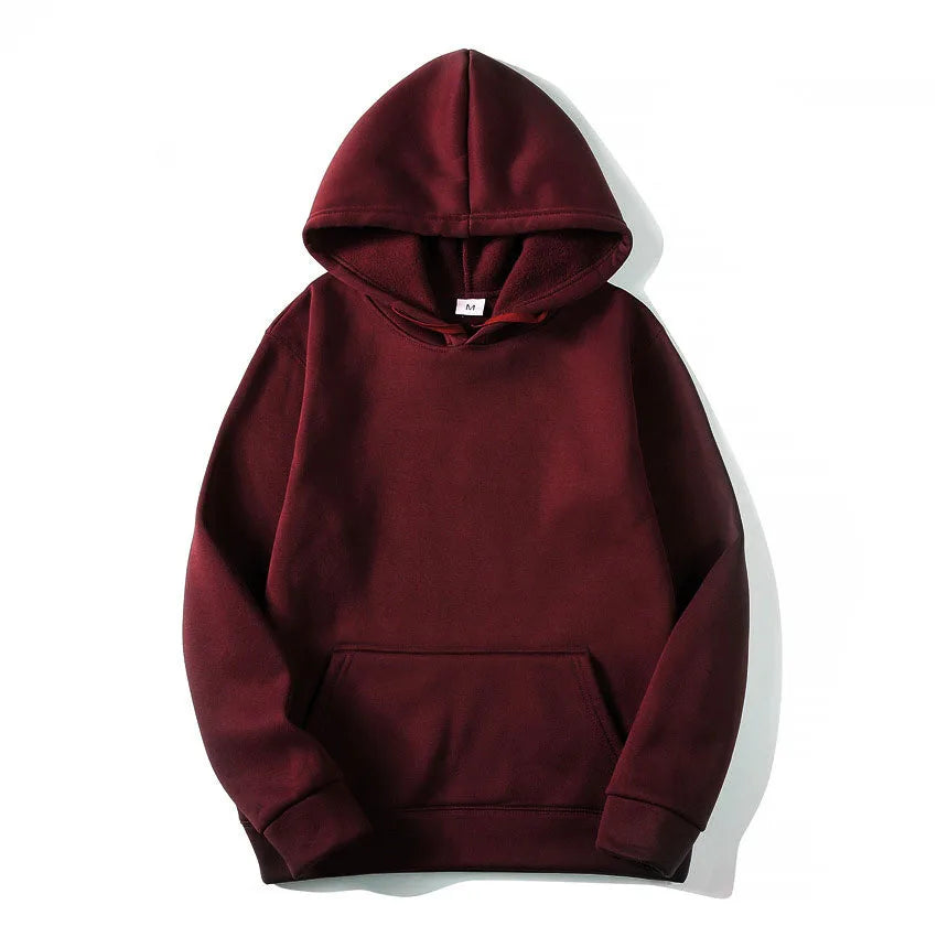 Unisex Solid Color Hoodie Sweatshirt