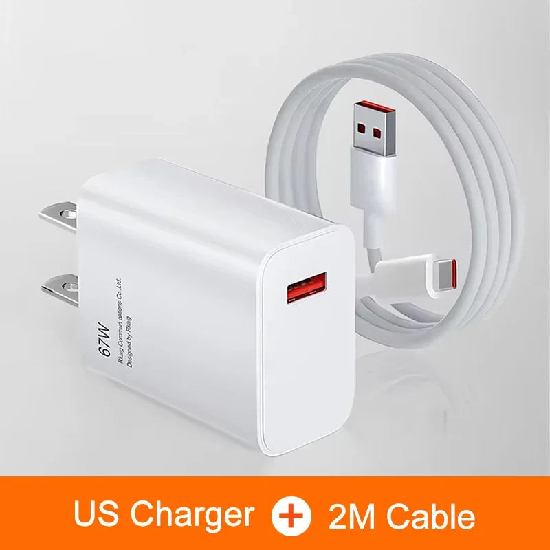 Total 67W USB GaN Charger Fast Charging Wall Phone Adapter 6A USB to TypeC