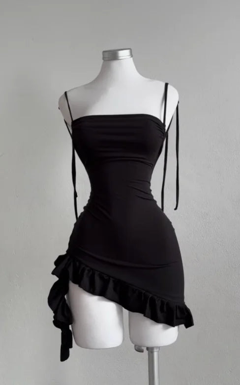 Y2K sexy backless lace up spicy girl's hip hugging skirt