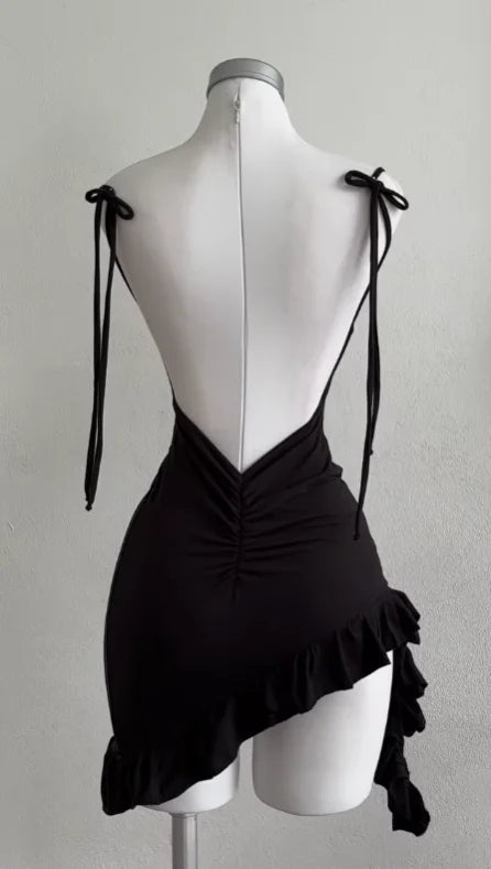 Y2K sexy backless lace up spicy girl's hip hugging skirt